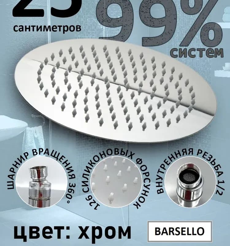 ТИМО лейка для душа хром