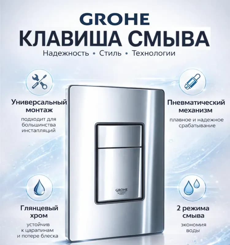 Кнопка для инсталляции хром - глянец