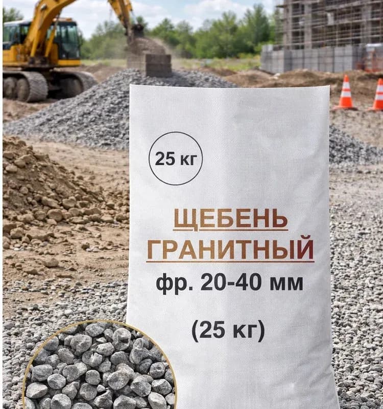 Щебень в мешке 25 кг