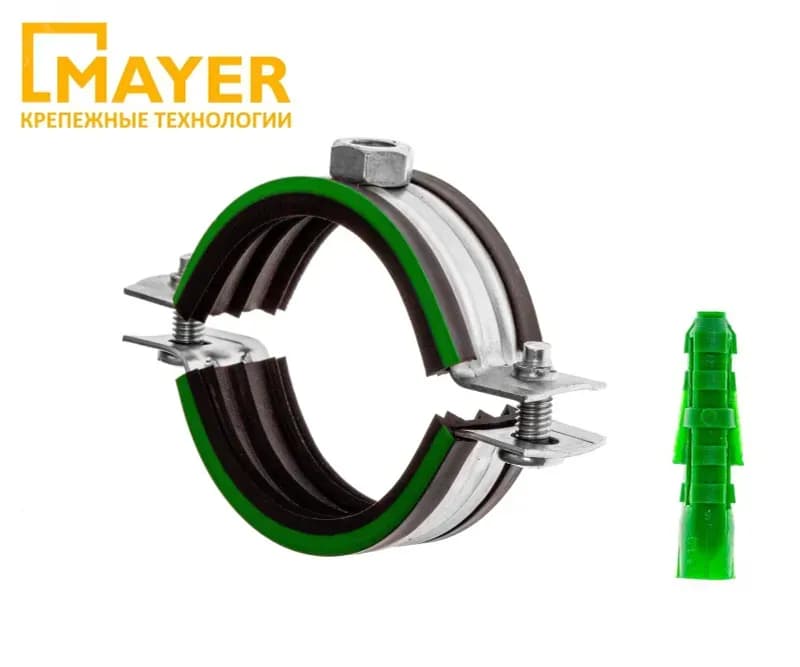 Комплект/хомут сантехнический Mayer со шпилькой и дюбелем для труб 1/2" (20×24мм) гайка M8