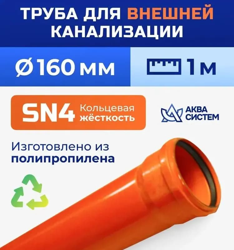 Труба ПВХ 160/1 м.