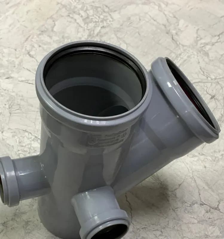Крестовина двухплоскостная для внутренней канализации 110/110X45°/50/50/50 тыл