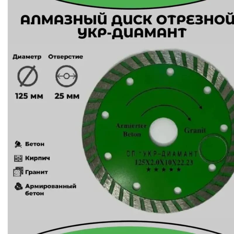 Укр-Диамант диск алмазный 125 мм