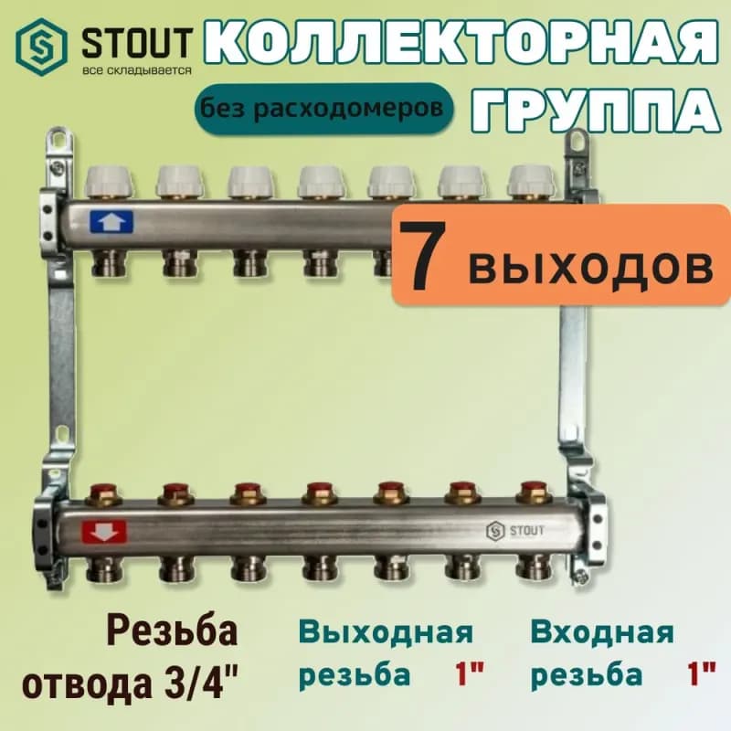 СТОУТ коллектор без расходомера 9 выходов