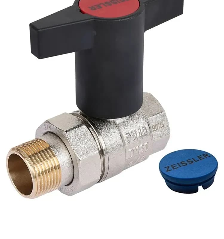 Zeissler кран для радиатора угловой 3/4 с американкой