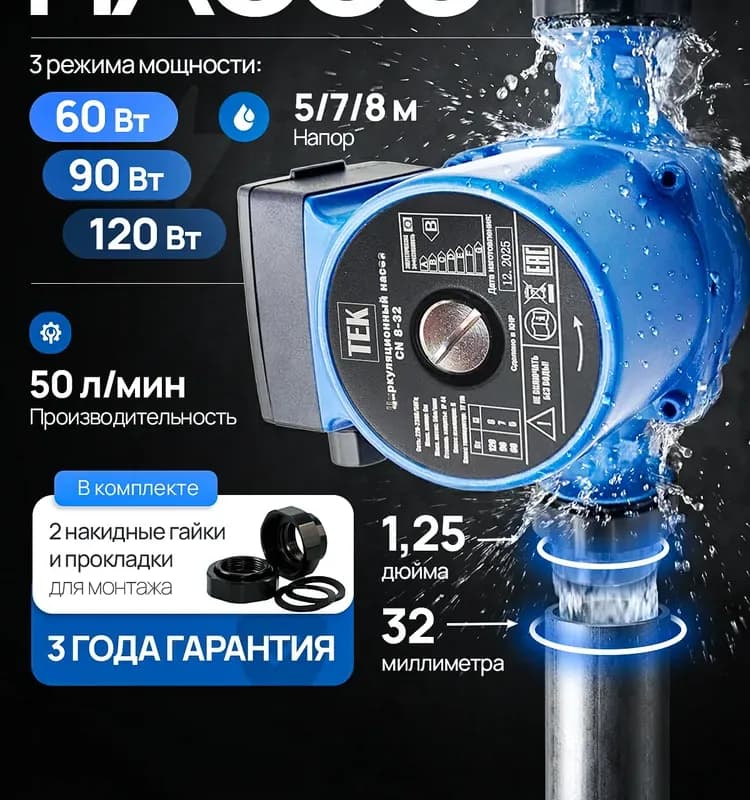 ТИМ Насос циркуляционный 32-60/180 ММ