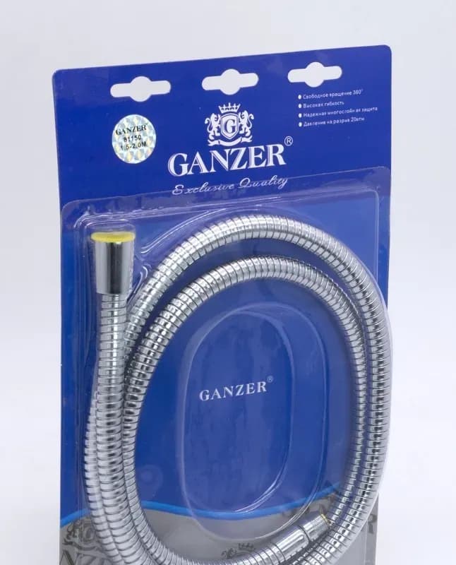 GANZER шланг для выдвижной лейки 200СМ 3/8 наружной (хром)