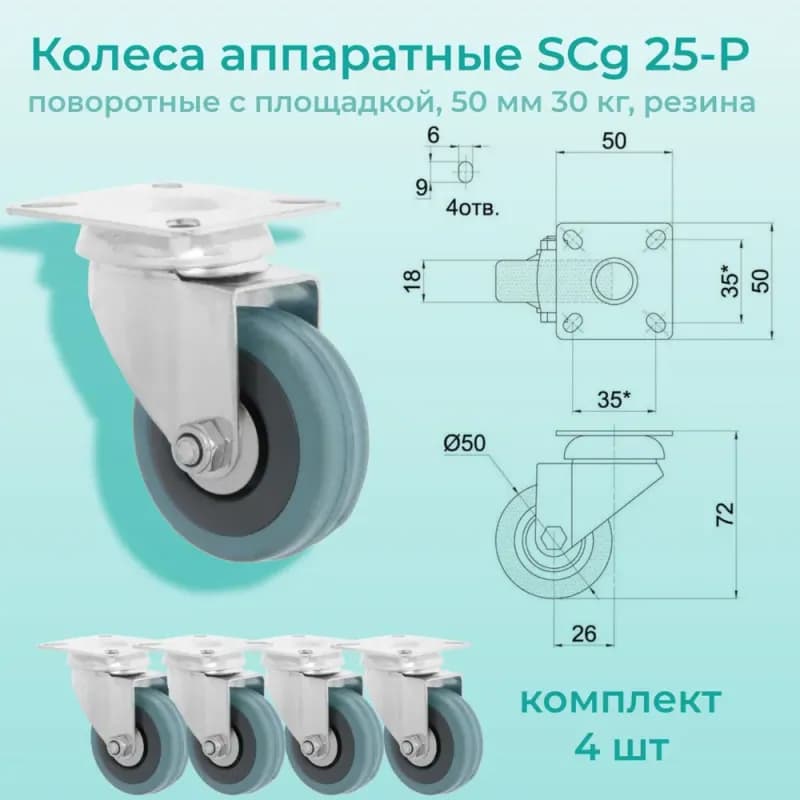 Колесо для тележки 85×25-50