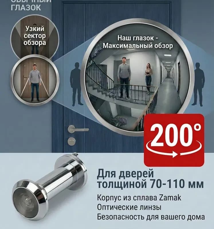 Фуаро глазок дверной хром