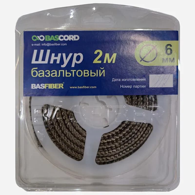 Шнур асбестовый 6 мм, 85 м